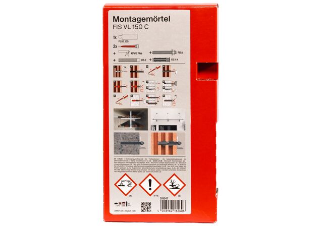 Verpackung: "fischer Montagemörtel FIS VL 150 C"