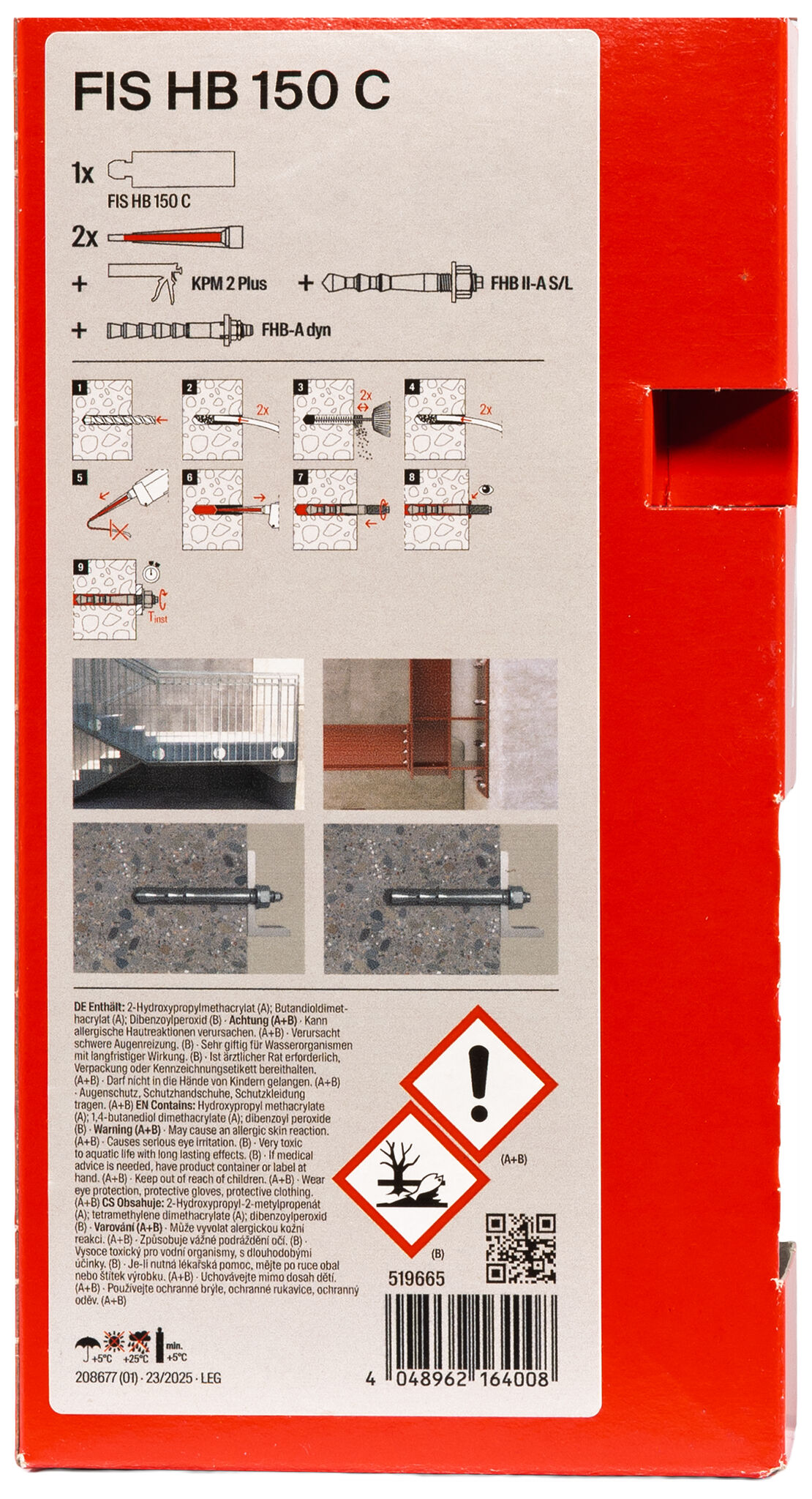 Packaging: "fischer injection mortar FIS HB 150 C"