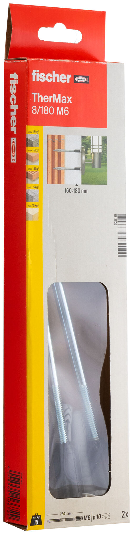 Packaging: "fischer stand-off installation TherMax 8/180 M6 (2)"