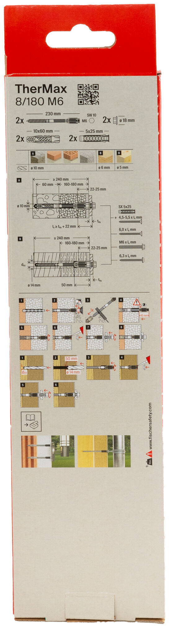 Packaging: "fischer stand-off installation TherMax 8/180 M6 (2)"