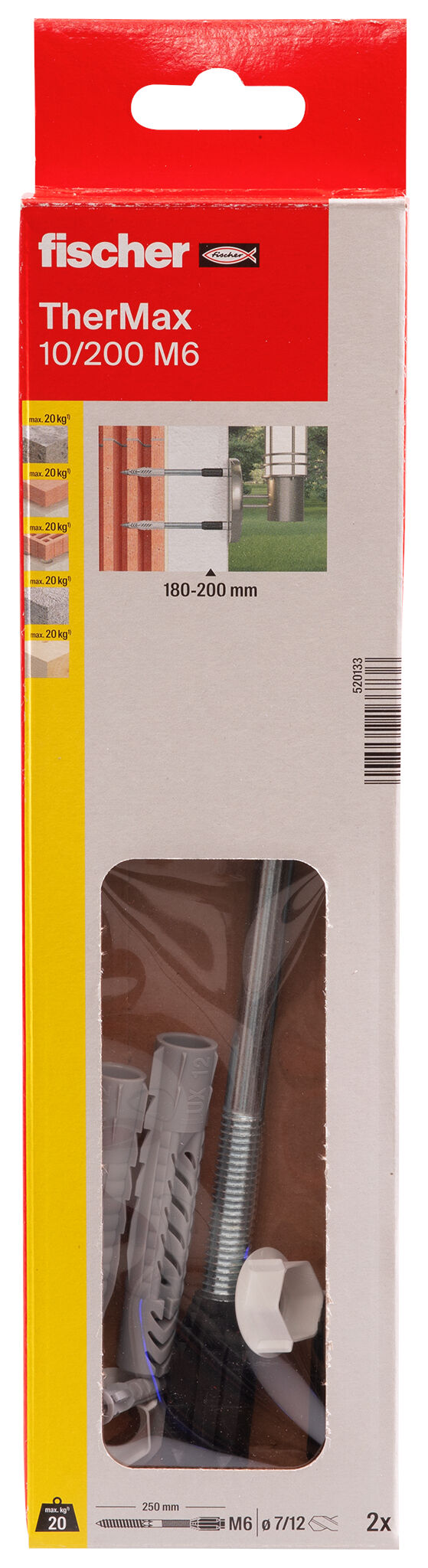 Packaging: "fischer stand-off installation TherMax 10/200 M 6 (2)"