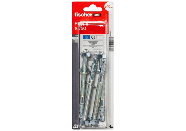 Packaging: "fischer bolt anchor FBN II 10/50 K NV electro zinc plated"