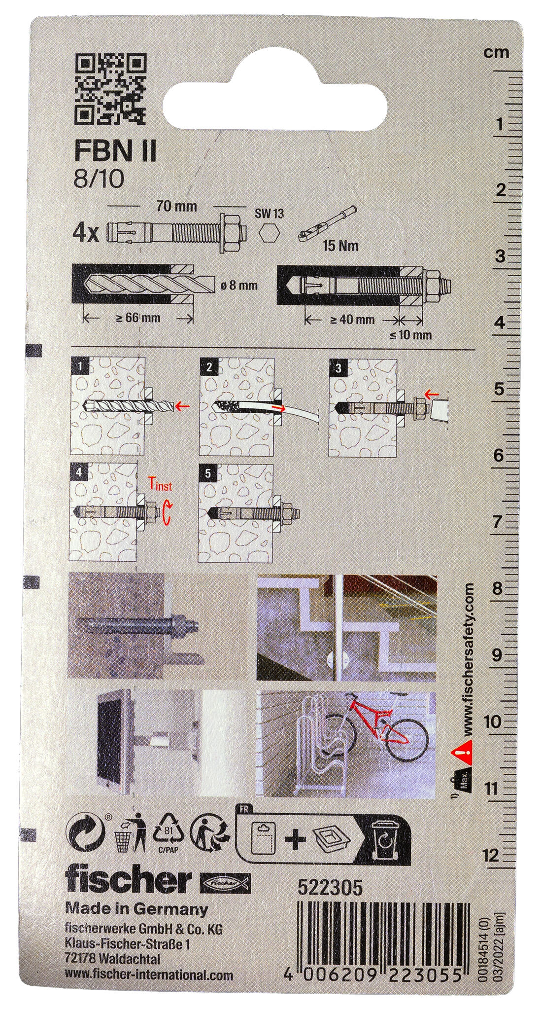 Packaging: "Anclaje perno FBN II 8/10 K NV"