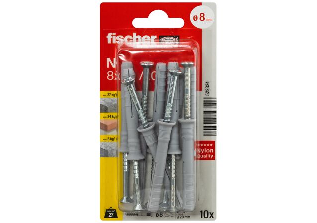 Packaging: "fischer Hammerfix N 8 x 60 S with countersunk head gvz SB-card"