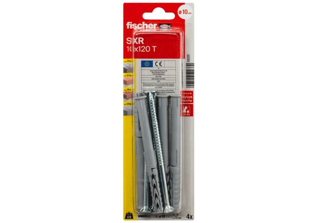 Verpackung: "fischer Langschaftdübel SXR 10 x 120 T Senkkopfschraube"