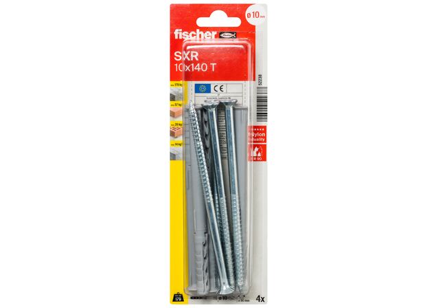 Packaging: "fischer Frame fixing SXR 10 x 140 T K with TX star recess"