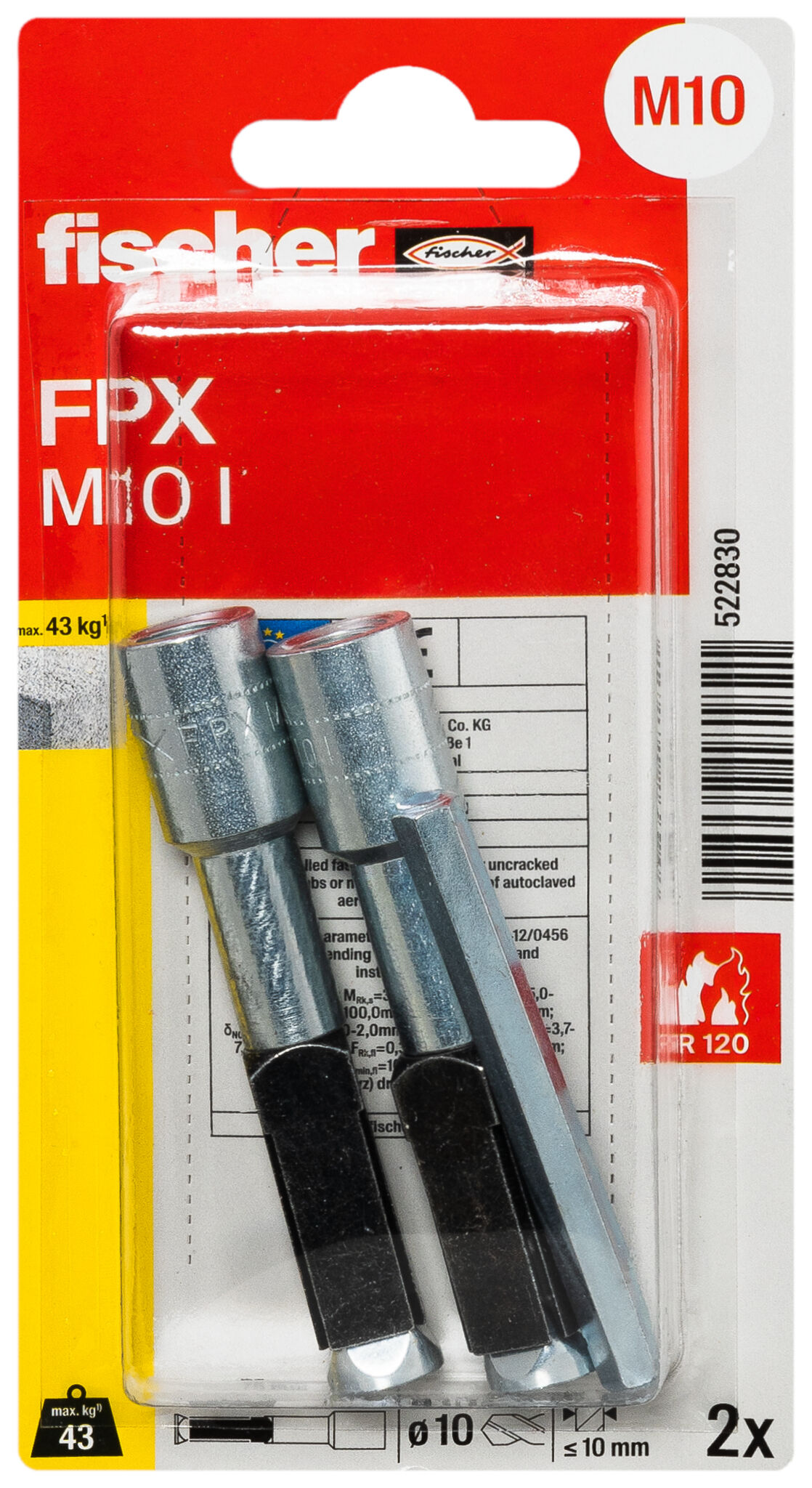 Packaging: "Anclaje FPX-I M10 para hormigón SB"