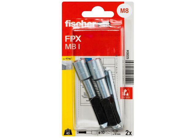 Packaging: "Cheville béton cellulaire fischer FPX-M8 I K NV"