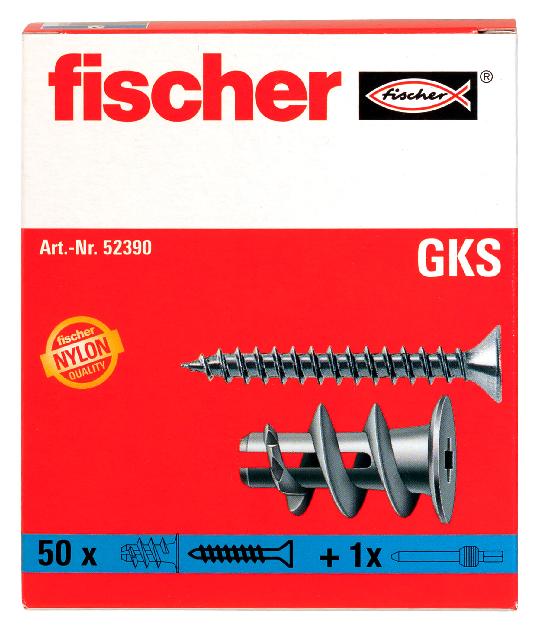 Verpackung: "fischer Gipskartondübel GK S mit Schraube"