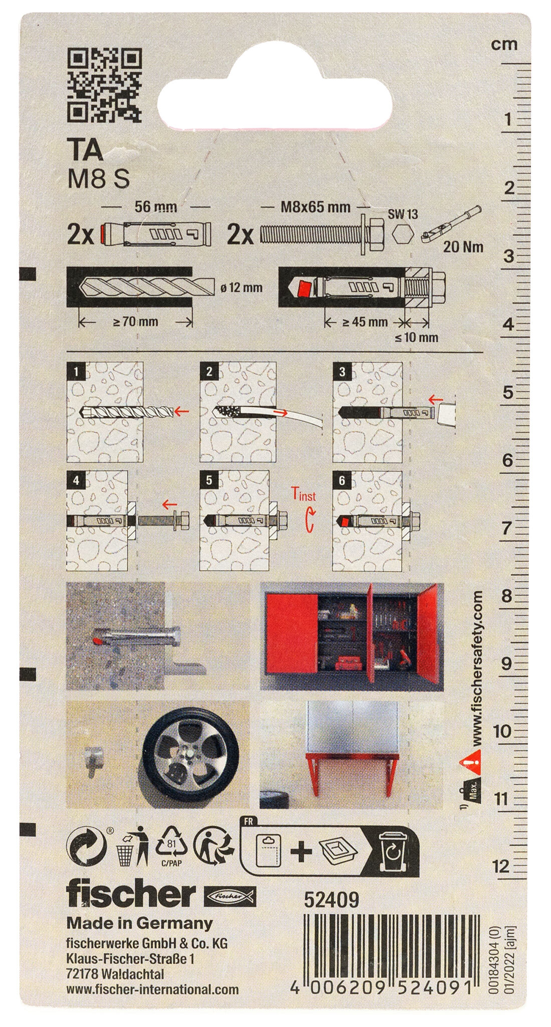 Verpackung: "fischer Schwerlastanker TA M8 S / 10"