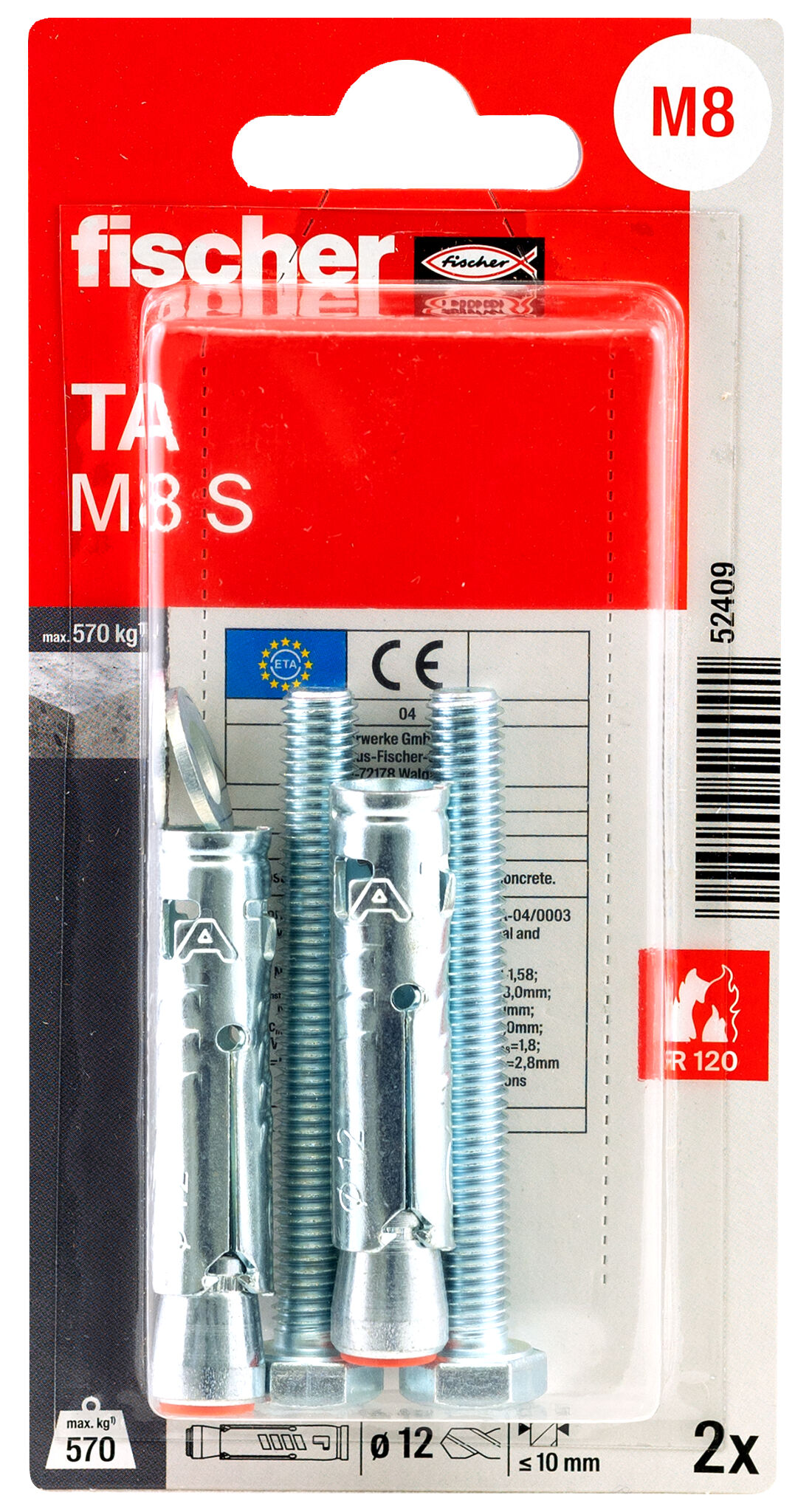 Verpackung: "fischer Schwerlastanker TA M8 S / 10"