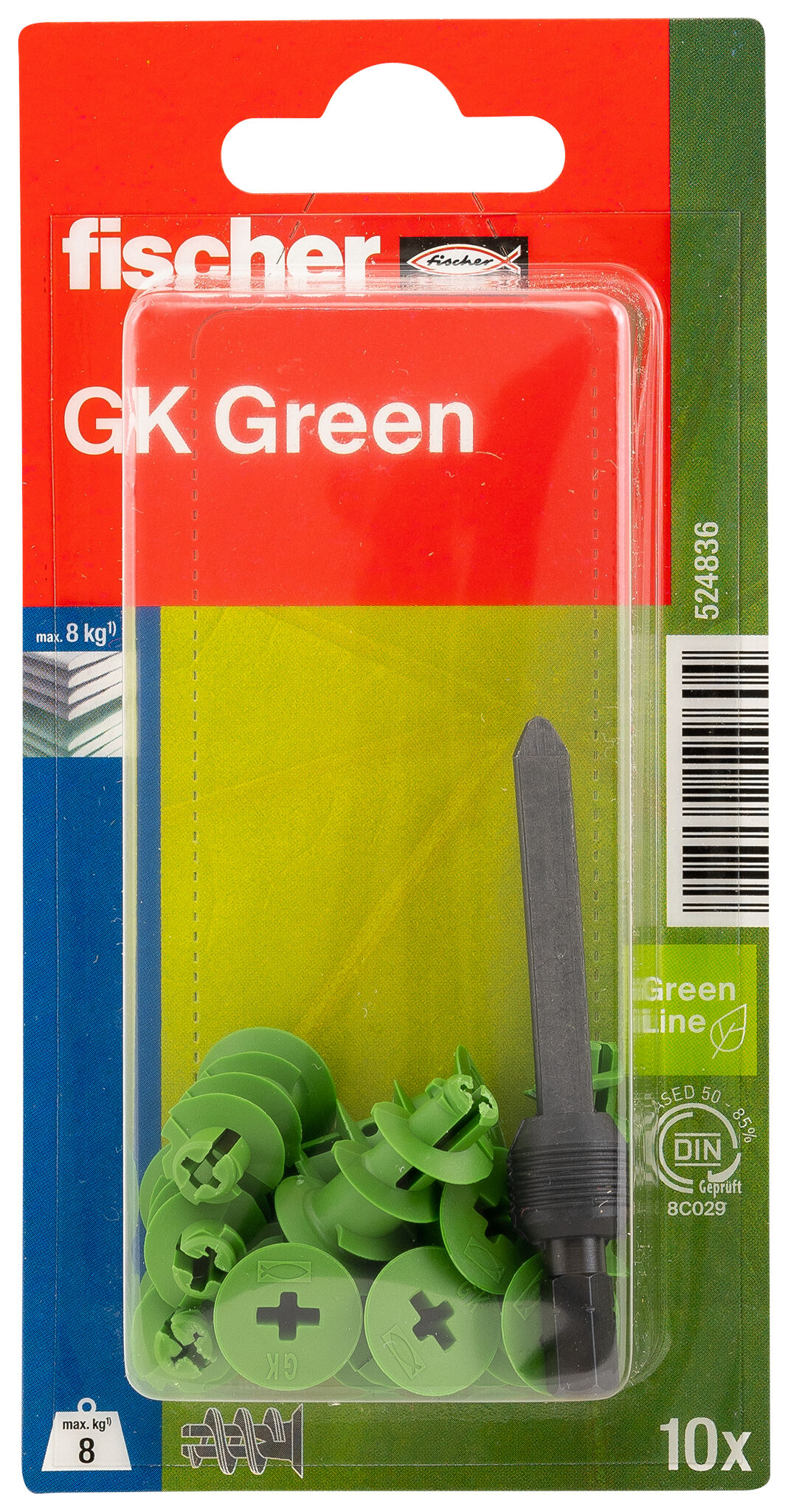 Packaging: "fischer Plasterboard fixing GK Green K"