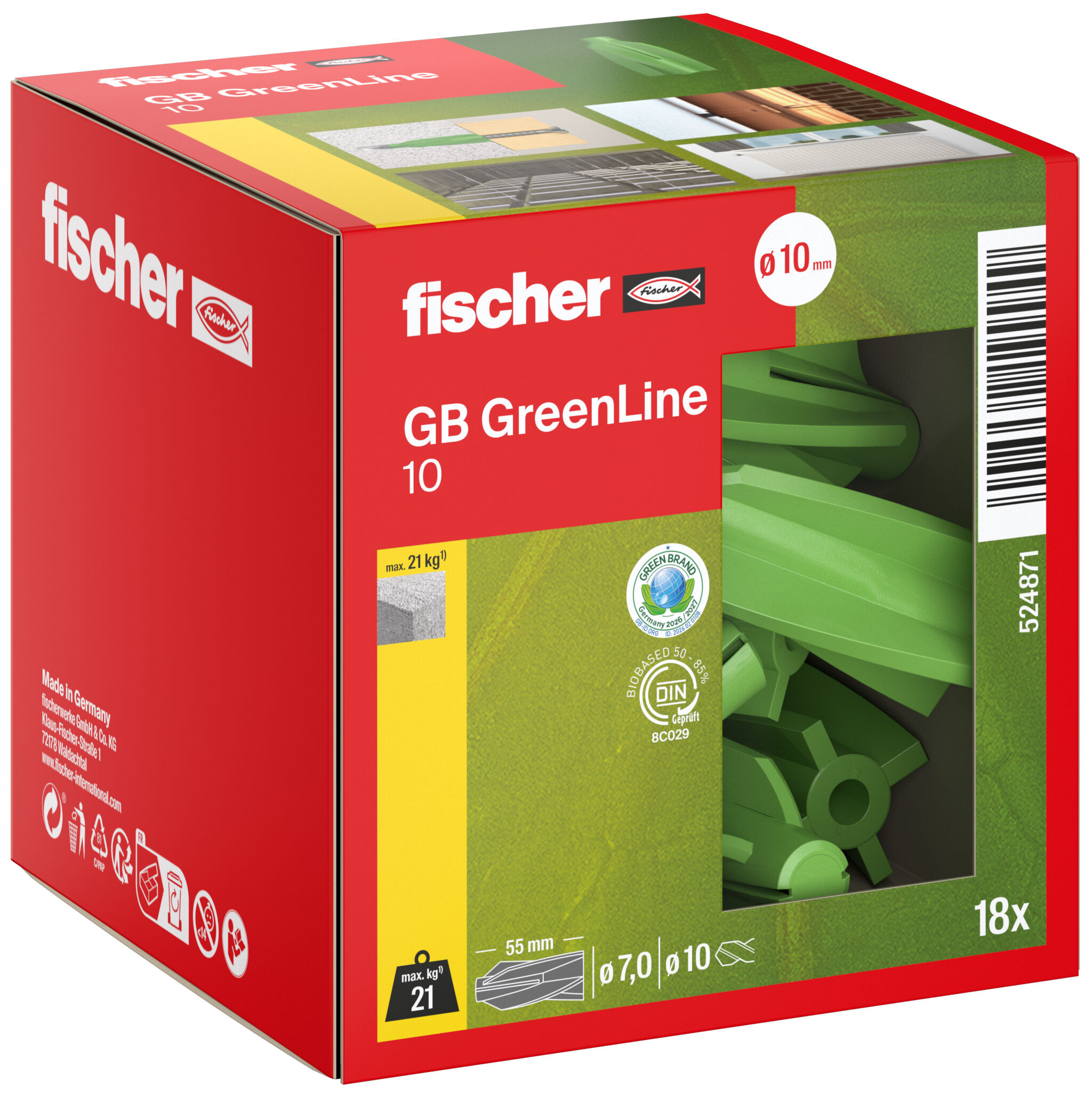 Packaging: "Cheville pour béton cellulaire GB GreenLine 10"