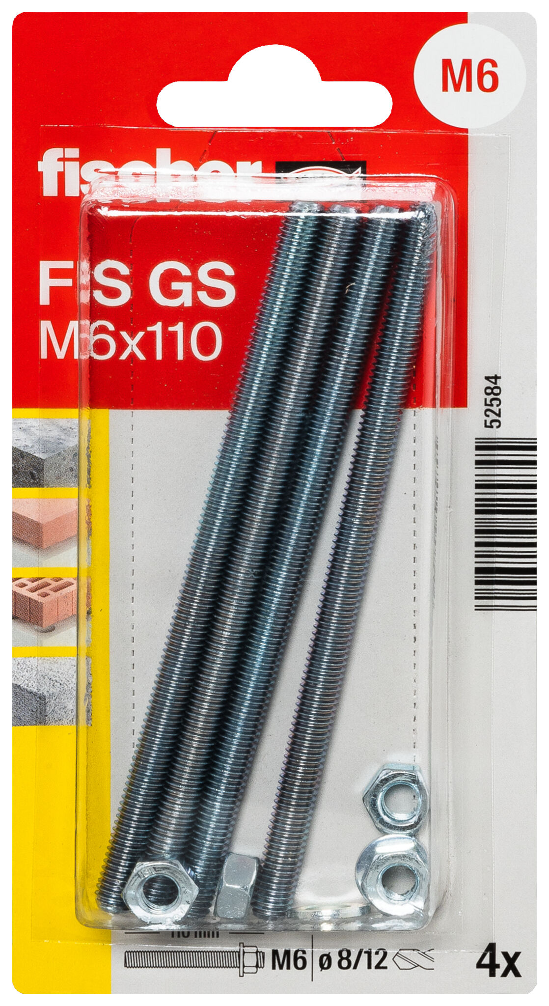 Verpackung: "fischer Gewindeanker FIS GS M 6 x 110 K"