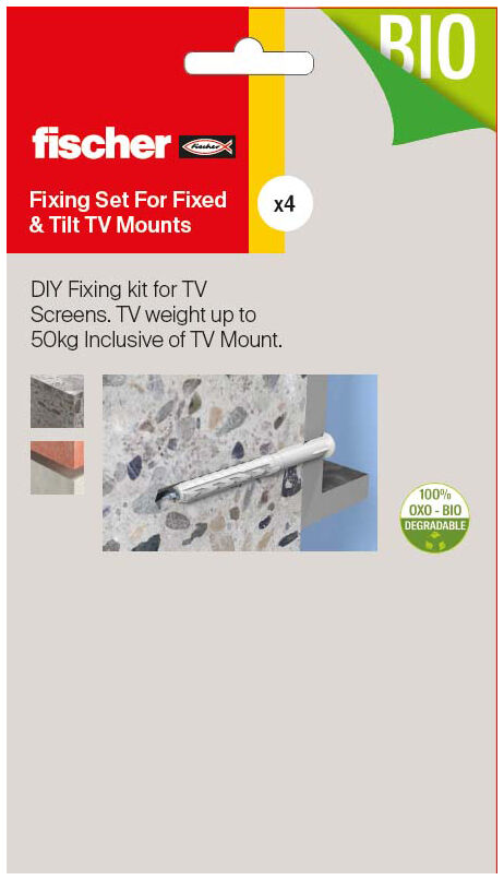 Packaging: "Fix Set for Fixed and Tilt TV Mounts"