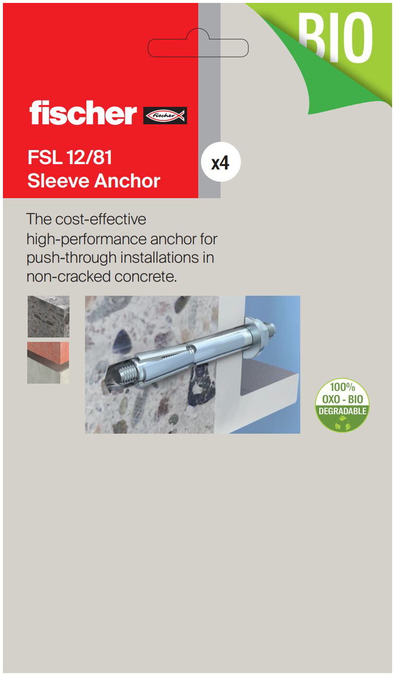 Packaging: "fischer sleeve anchor FSL 12/81 B"
