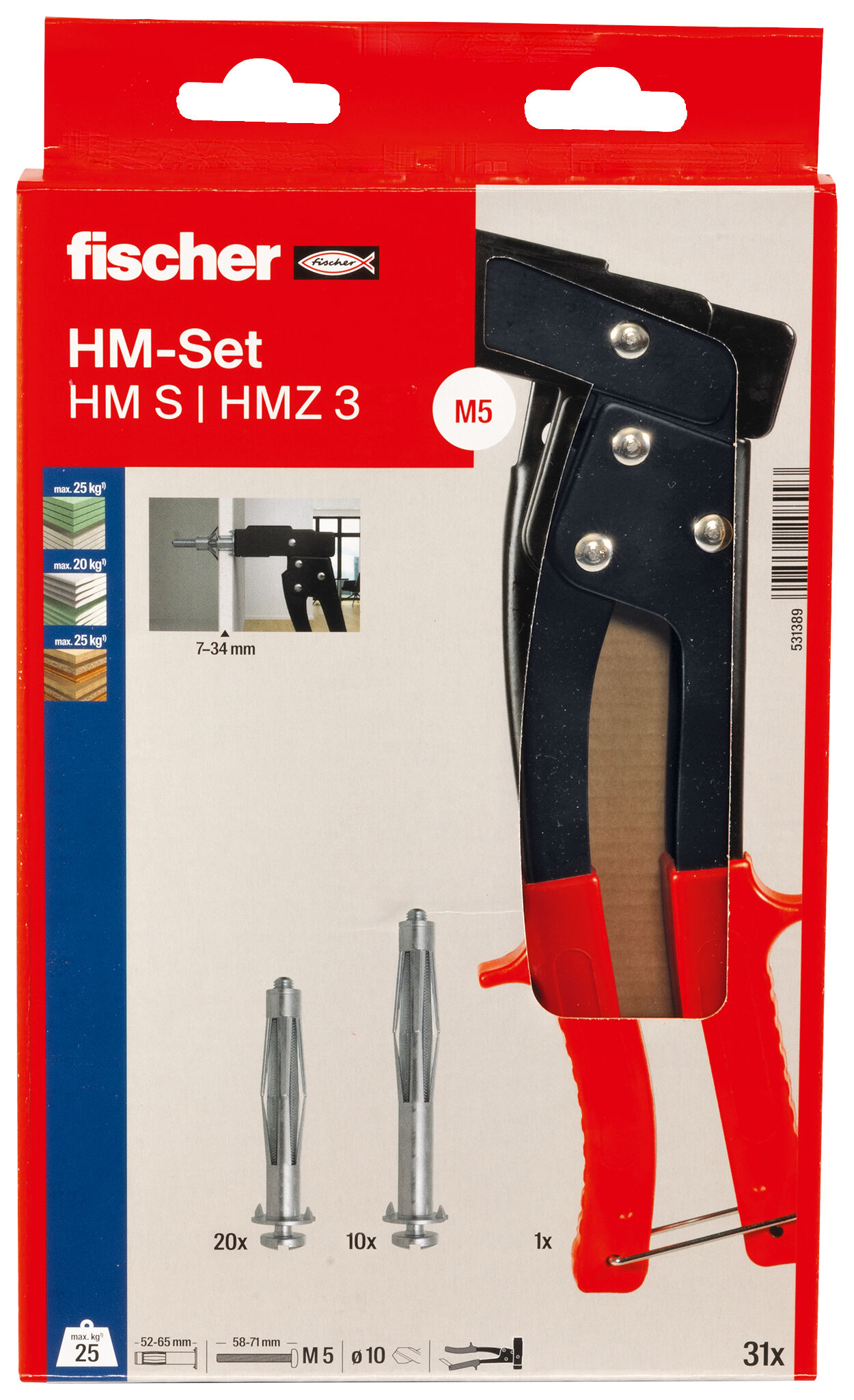 Verpackung: "fischer Montage Set Hohlraumbefestigung"