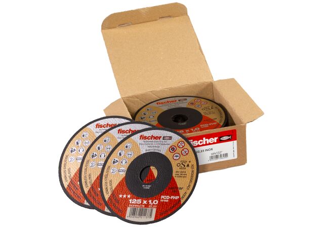 Verpackung: "fischer Trennscheibe FCD-FHP 125 x 1,0 x 22,23 Inox"