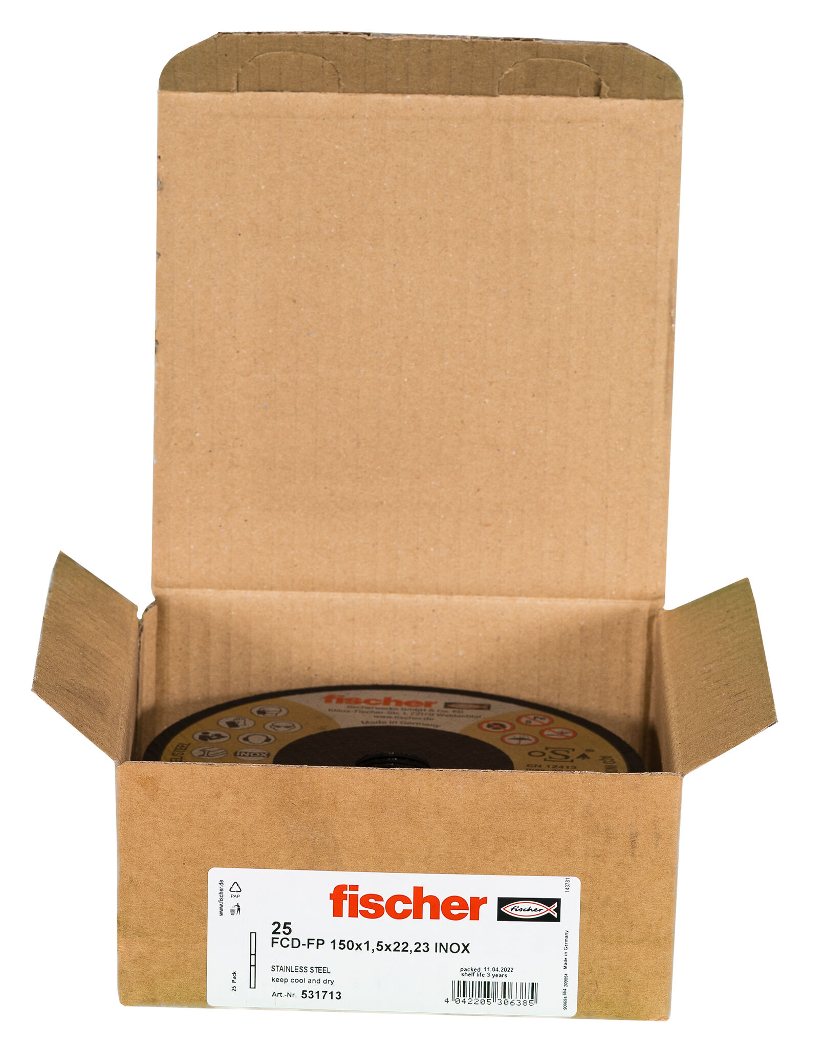 Confezione: "disco da taglio FCD-FP 150 x 1,5 x 22,23 INOX"