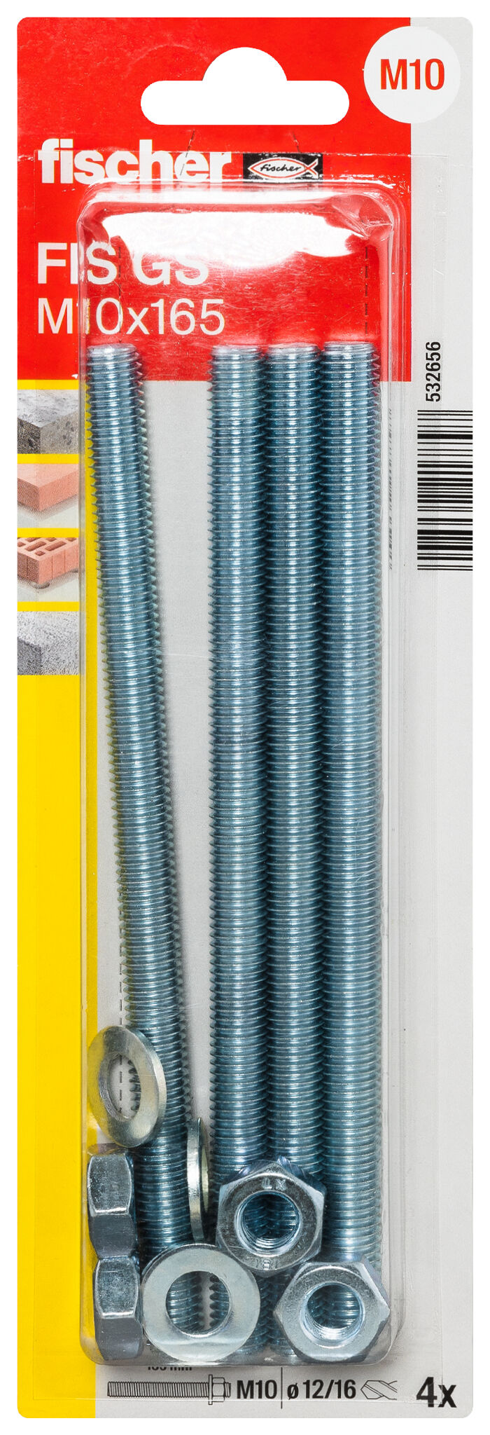 Packaging: "fischer Injection threaded anchor FIS GS M10 x 165 K"