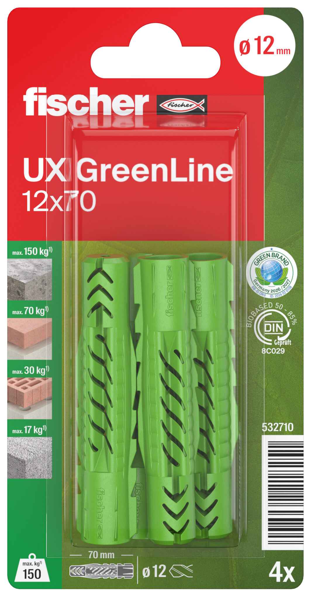 Packaging: "UX GreenLine 12 x 70 K NV"