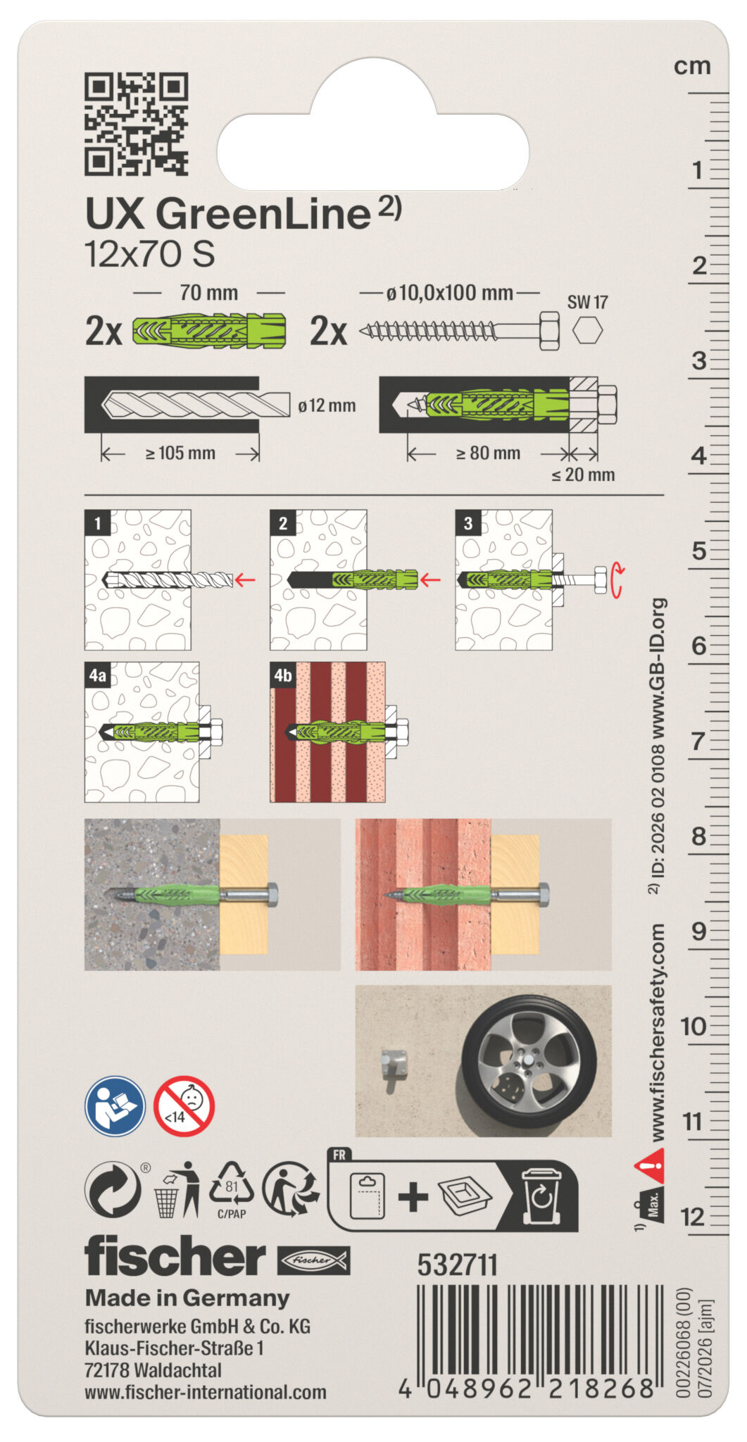 Packaging: "UX GreenLine 12 x 70 S K NV"