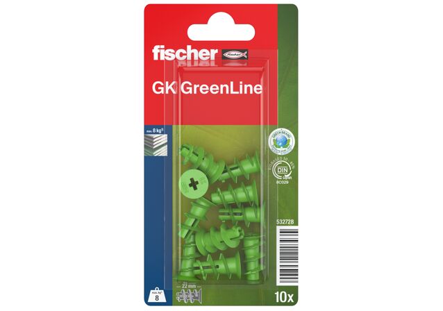 Verpackung: "fischer Gipskartondübel GK GreenLine"