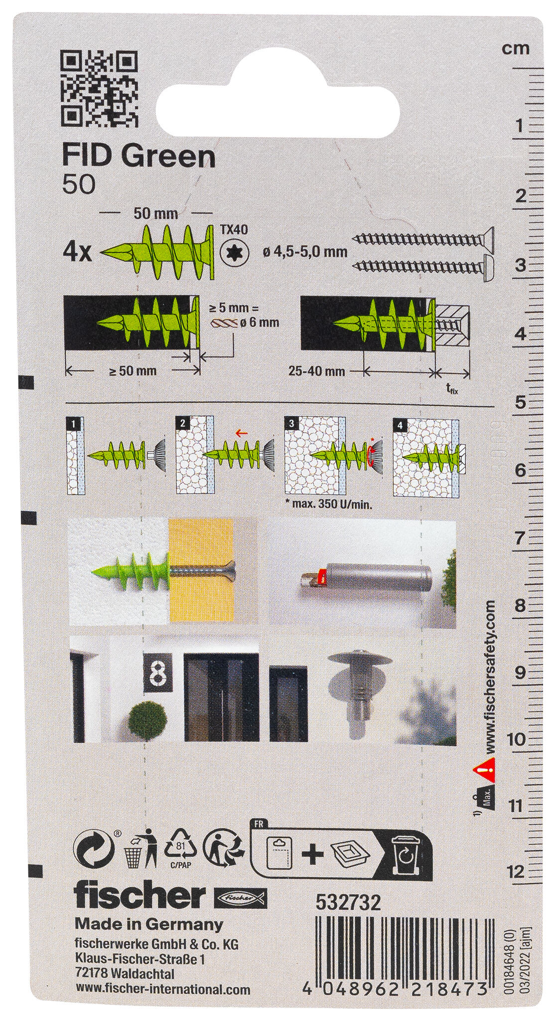 Packaging: "Дюбель для термоизоляции FID 50 K NV"