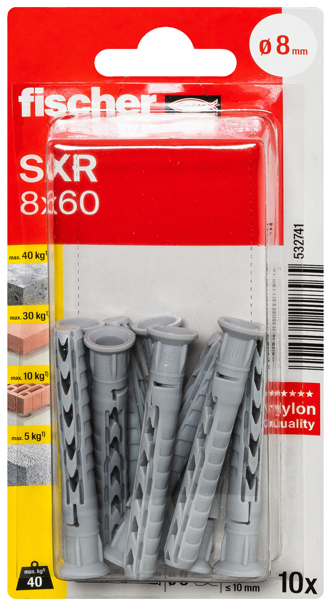 Packaging: "fischer Frame fixing SXR 8 x 60 K SB-card"