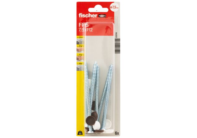 Packaging: "fischer Window frame screws FFS 7.5 x 112 TX30 K SB-card"