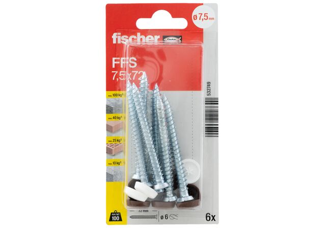 Packaging: "Vis de fixation pour cadres FFS 7,5 x 72 TX30 K"