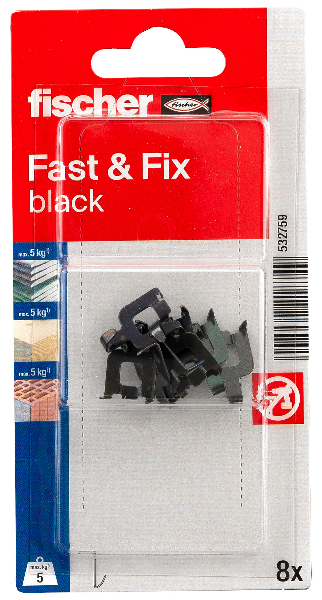 Confezione: "Fast&Fix Fissaquadro nero"
