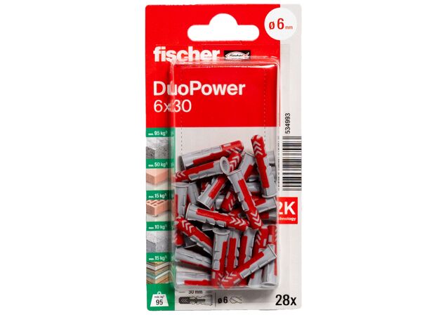 Packaging: "fischer DuoPower 6 x 30"