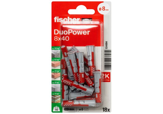 Packaging: "fischer DuoPower 8x40"