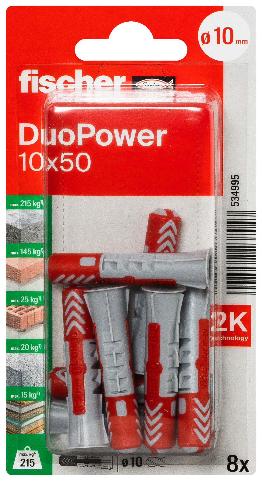 Packaging: "fischer DuoPower 10x50"