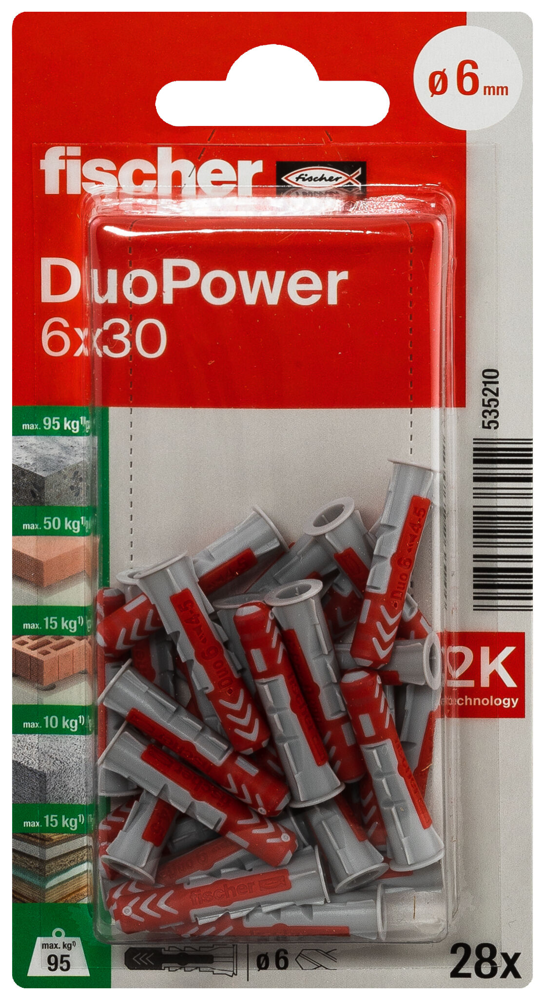 Packaging: "fischer DuoPower 6 x 30"