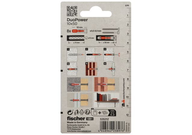 Packaging: "fischer DuoPower 10x50"