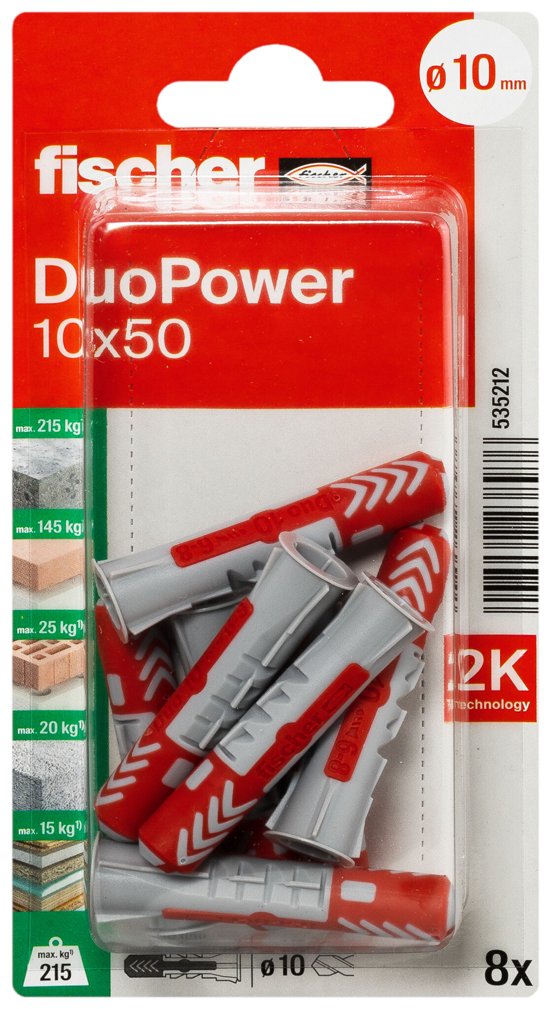 Verpackung: "fischer DuoPower 10 x 50"