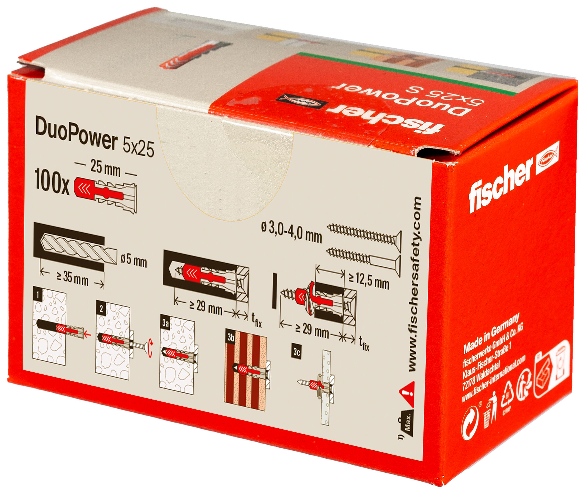 Packaging: "fischer DuoPower 5 x 25 LD"