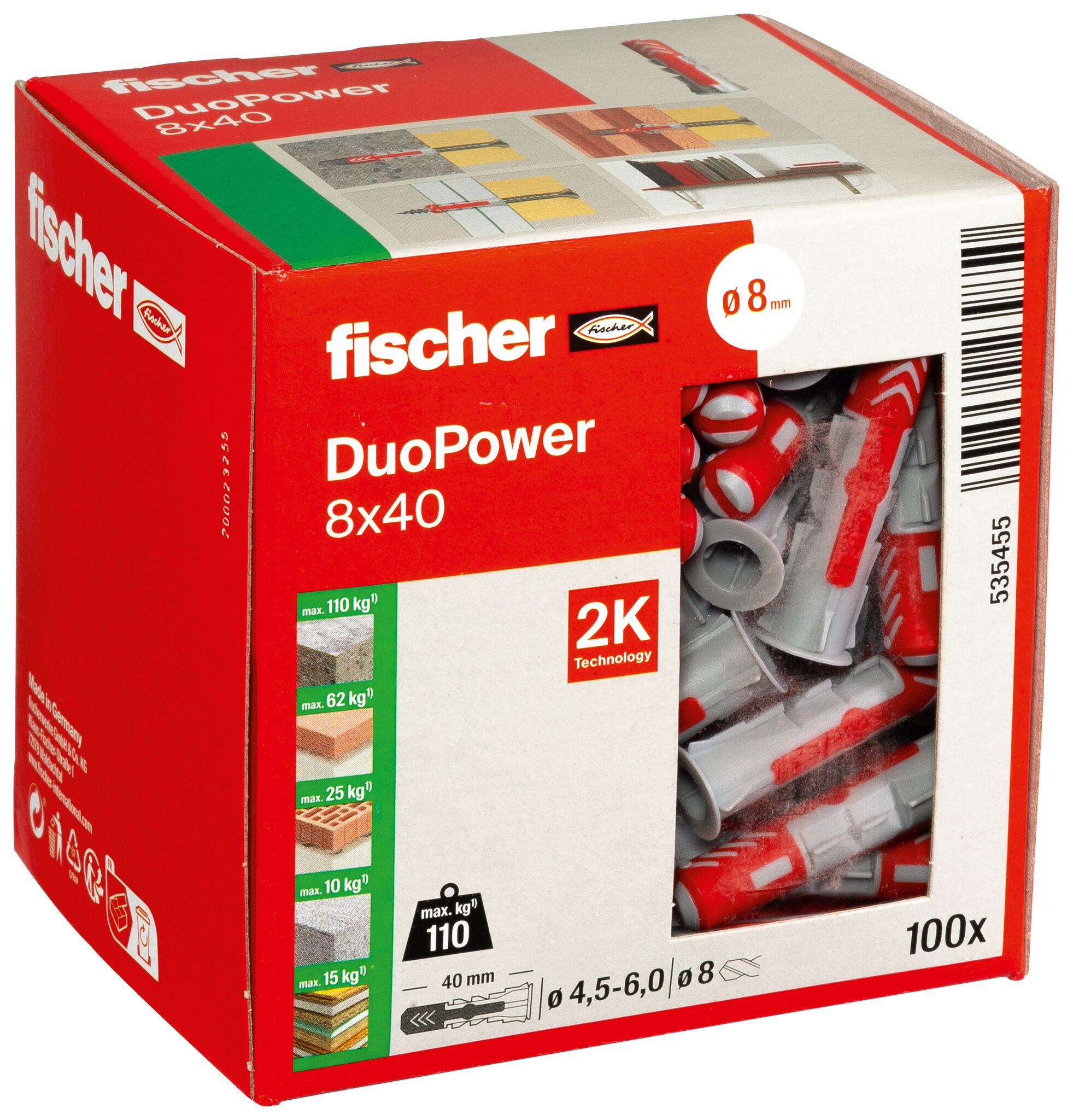 Verpackung: "fischer DuoPower 8 x 40"