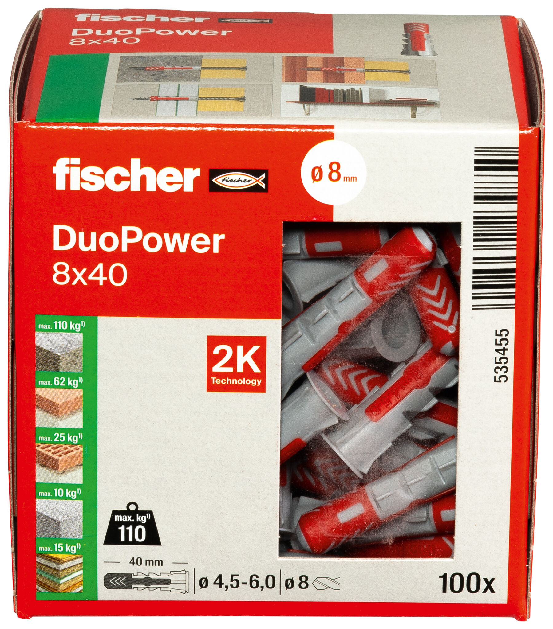 Verpackung: "fischer DuoPower 8 x 40"