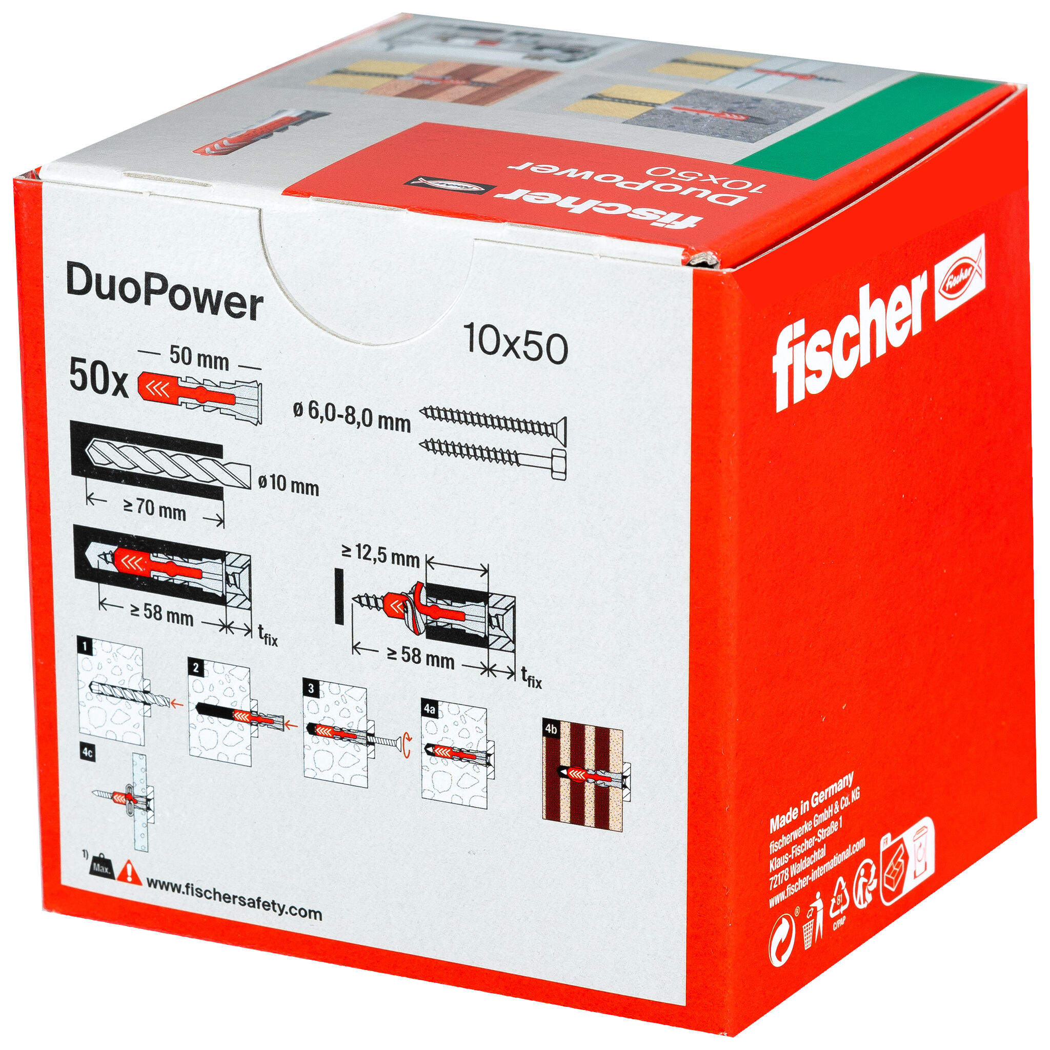 Packaging: "fischer DuoPower 10 x 50"
