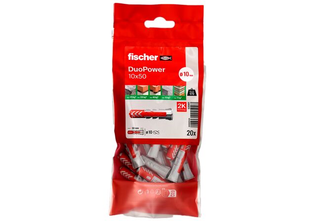 Packaging: "Cheville bi-matière DuoPower 10 x 50 sans vis"