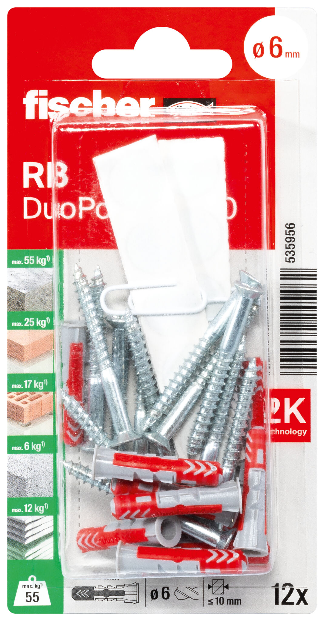 Verpackung: "fischer DuoPower 6 x 30 RB"