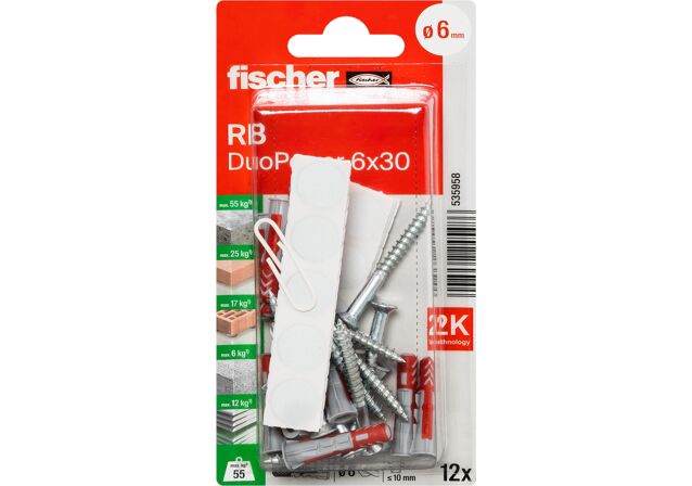 Produktbild: "fischer Regalbefestigung DuoPower 6 x 30"