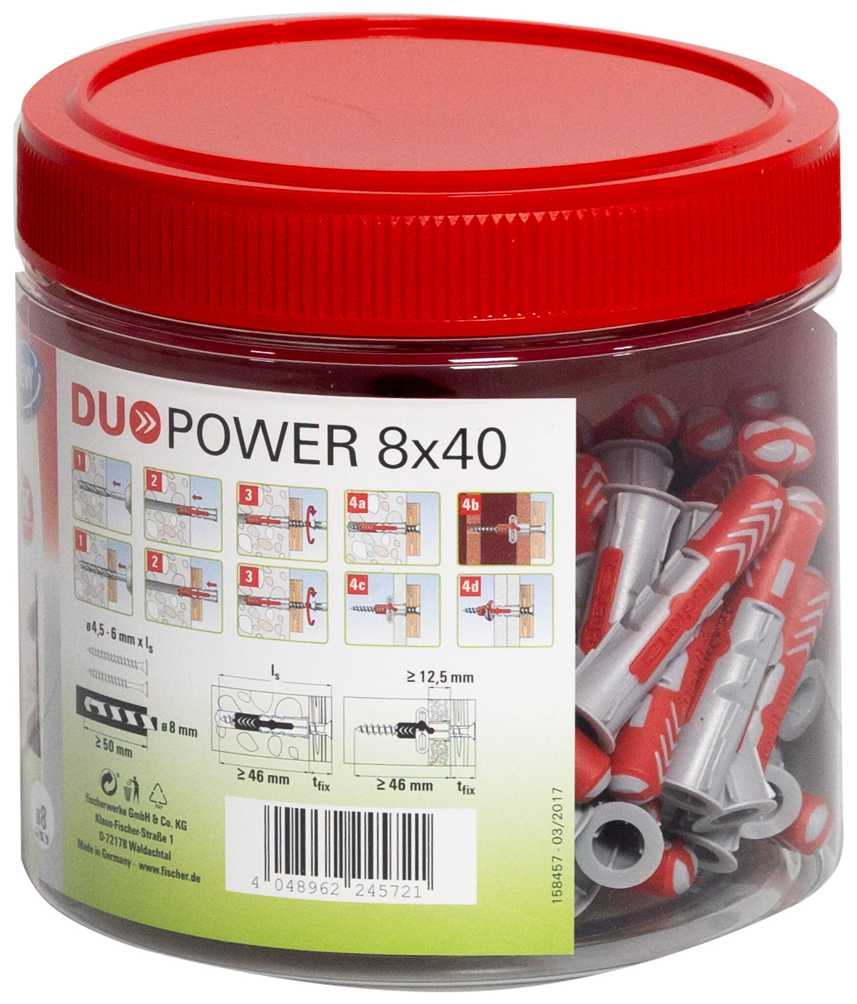 Product Picture: "fischer DuoPower 8 x 40 주석처리 원형"