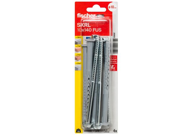 Packaging: "fischer Constructieplug SXRL 10 x 140 FUS zeskant kop"