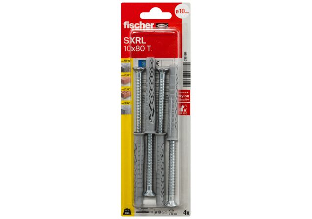 Packaging: "fischer Frame fixing SXRL 10 x 80 T zinc-plated steel"