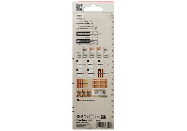 Packaging: "fischer Constructieplug SXRL 10 x 120 T verzonken kop"