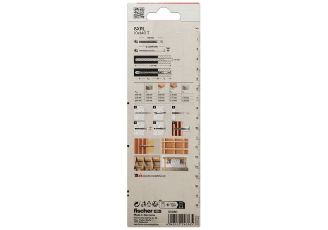 Packaging: "fischer Constructieplug SXRL 10 x 140 T verzonken kop"